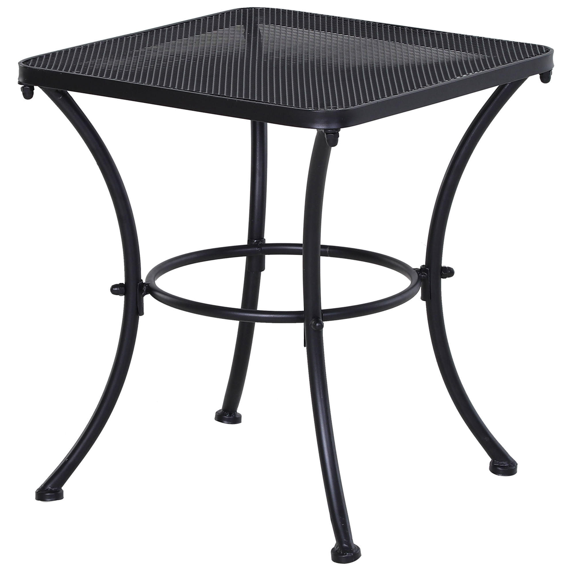 Modfu ZAHRADNÍ odkládací stolek z kovu 45x45x50 cm černý se síťovanou deskou pro balkon a terasu
