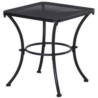 BEISTELLTISCH aus Metall 45x45x50 cm Schwarz für Balkon und Terrasse mit Mesh-Tischplatte - Weiß, Metall (45/45/50cm) - Modfu