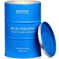 DUFTKERZE Blue Volcano Sojawachs 600g 130 Stunden Brenndauer - Blau, Paraffin (13cm)