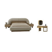 BETTANLAGE ANKA Schlafzimmer-Set, 4-teilig, Eiche, Bett mit Kopfteil, 2 Nachttische und Kommode - Eichefarben, Holzwerkstoff (160/200cm)