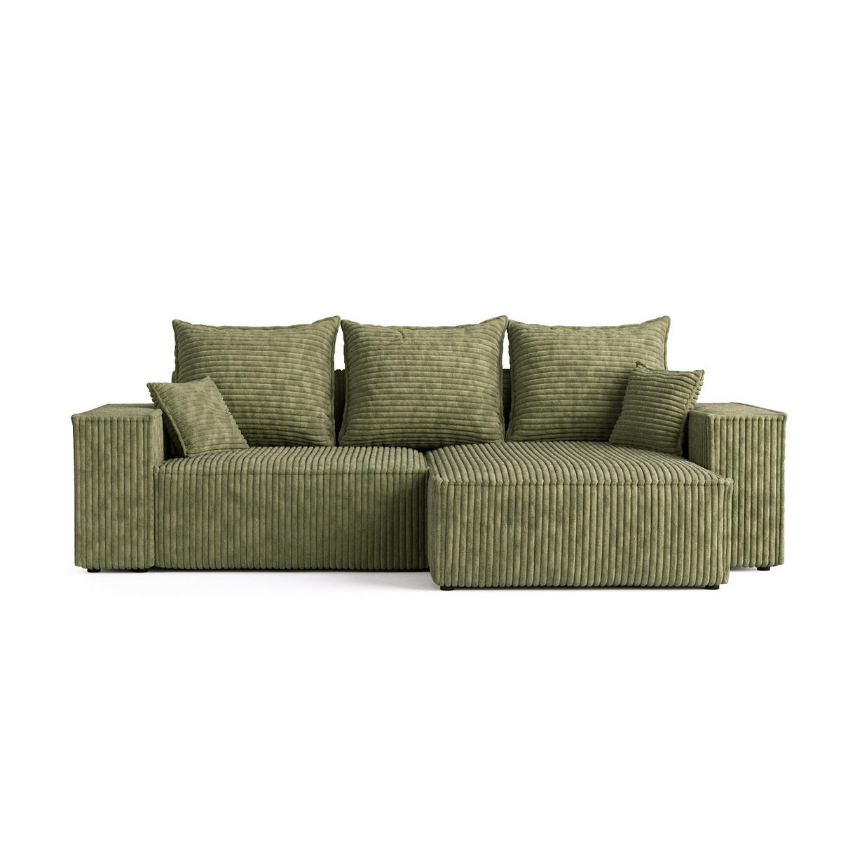 ROHOVÁ SEDAČKA SENSO, textil, Zelená - černá/zelená barva, dřevo/kompozitní dřevo (255/148cm) - AltaBeds