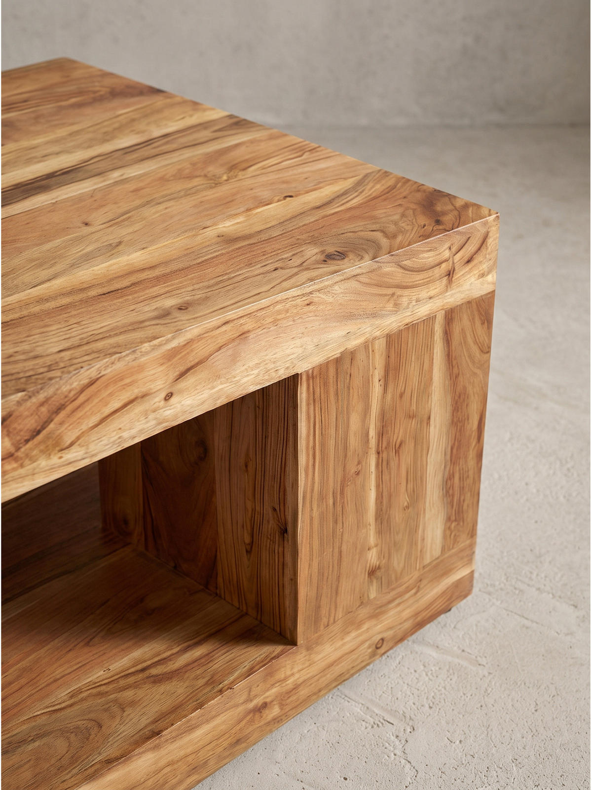 SOFATISCH NAREW, Akazie Massivholz, Akazie-Natur, 60 x 60 x 39,5 cm - Braun, Akazienholz/Holz (60/60/39.5cm) - KADIMA DESIGN