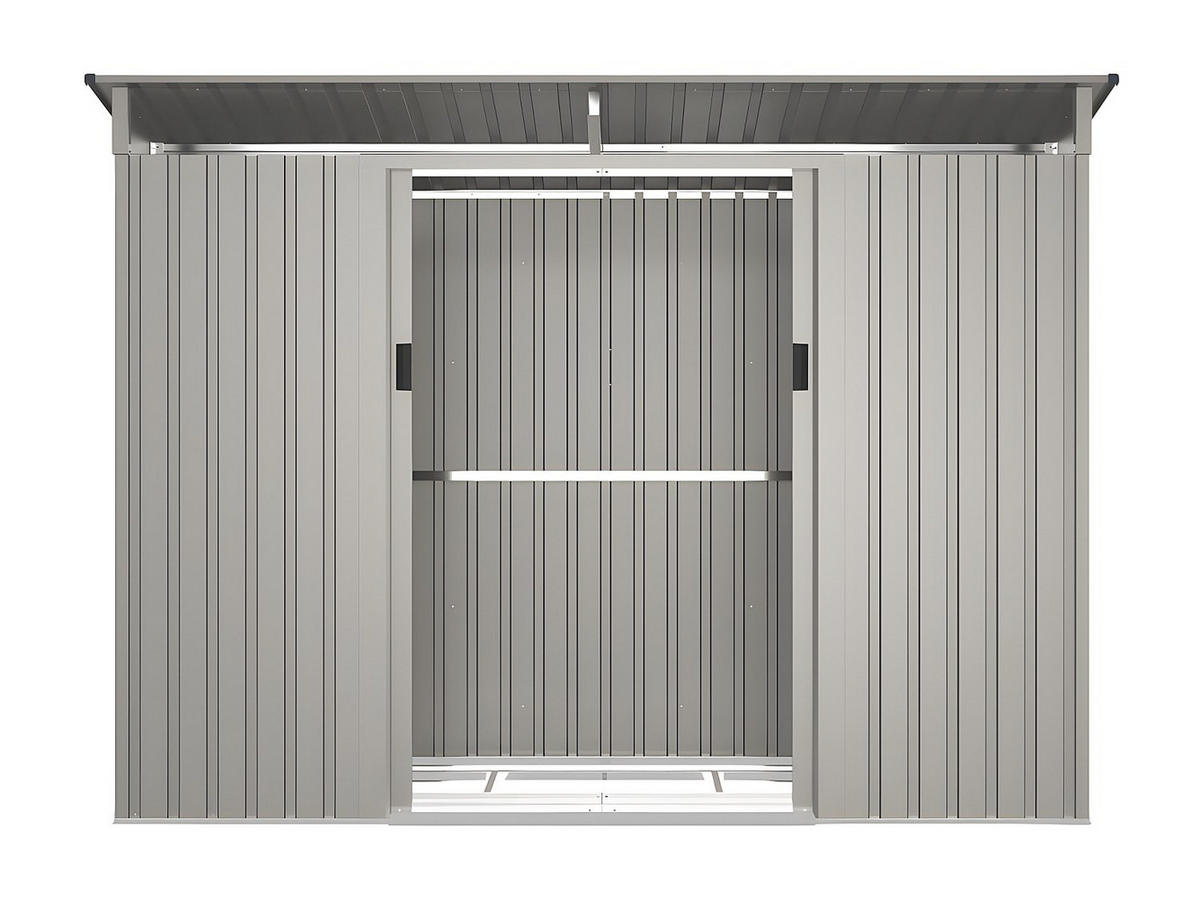 SCHREBERGARTENHAUS - 251 cm x 111 cm - metall - grau Folco - Grau, Metall (251/191/111cm) - Vente-Unique