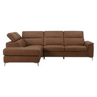 ECKSOFA Avenger Echtleder Cognacbraun - Cognac, Leder/Metall (224/81/271cm)