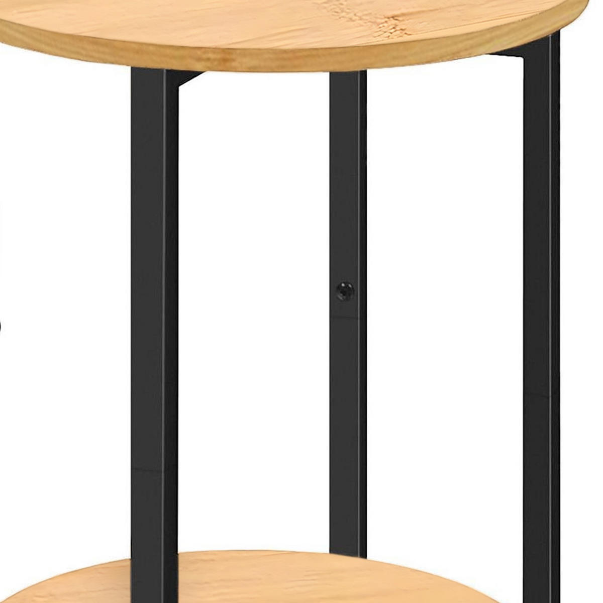 BEISTELLTISCH Bambus Metall Naturfarben Schwarz rund 45×62×40 cm - Schwarz/Naturfarben, Holzwerkstoff/Metall (45/45/62cm) - Begryf