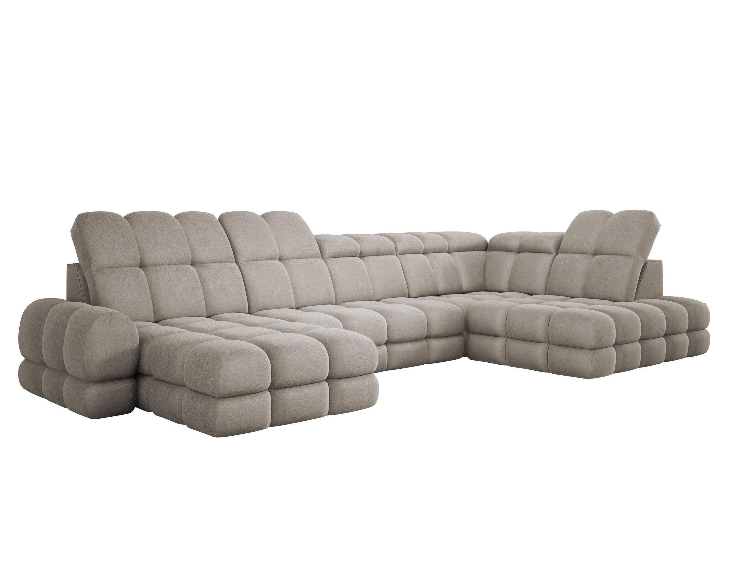 ECKSOFA TOLLO Solar-stoff U-form 400x217x105 cm cappuccino - Cappuccino, Holz/Textil (217/400cm) - DomoHome