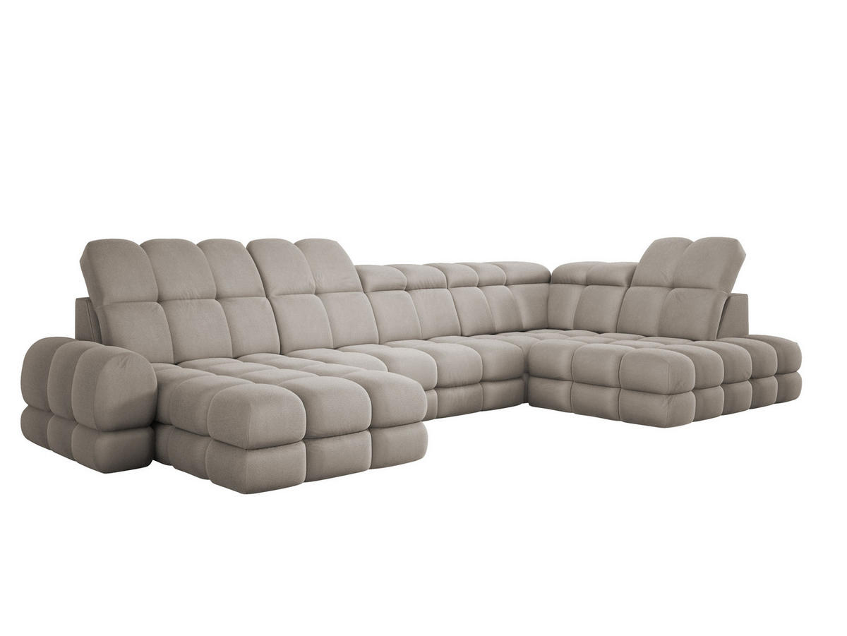 ECKSOFA TOLLO Solar-stoff U-form 400x217x105 cm cappuccino - Cappuccino, Holz/Textil (217/400cm) - DomoHome