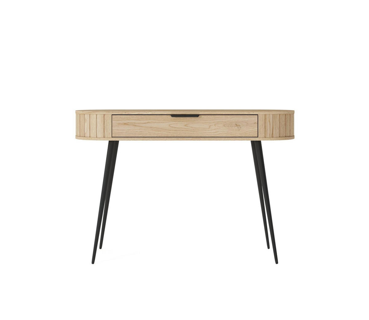 SCHMINKTISCH Rivo Eiche Cremona, mit geräumiger Schublade und Hochbeine - Eichefarben/Schwarz, Holzwerkstoff/Metall (40/120/80cm) - Bettso