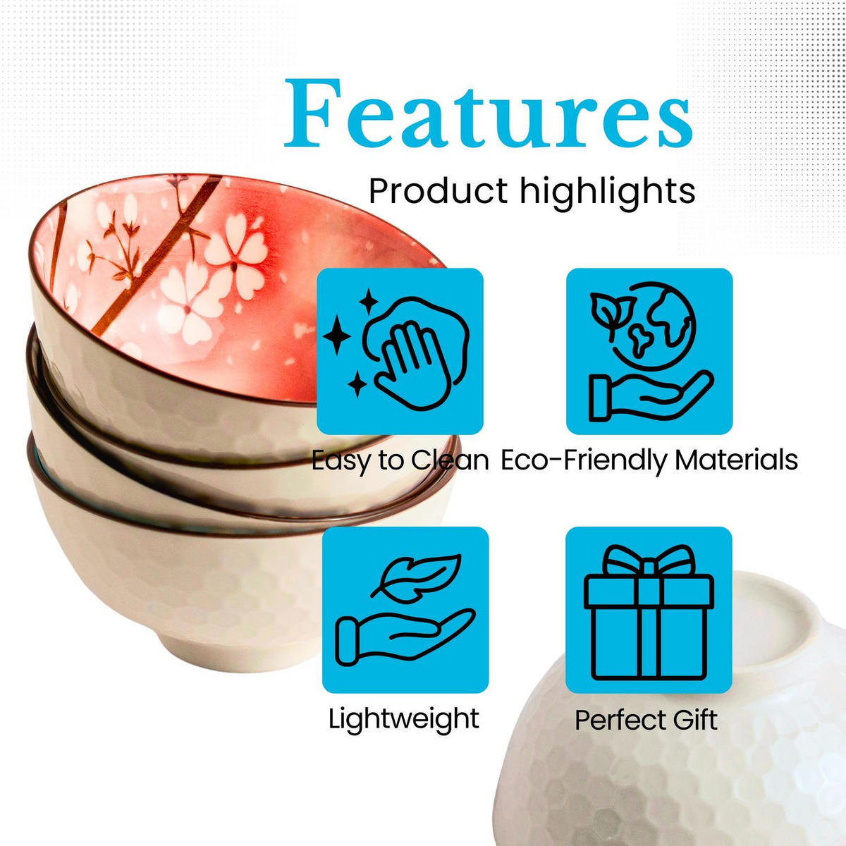 SCHALEN-SET (4-tlg.) - Multicolor, Keramik - Intirilife