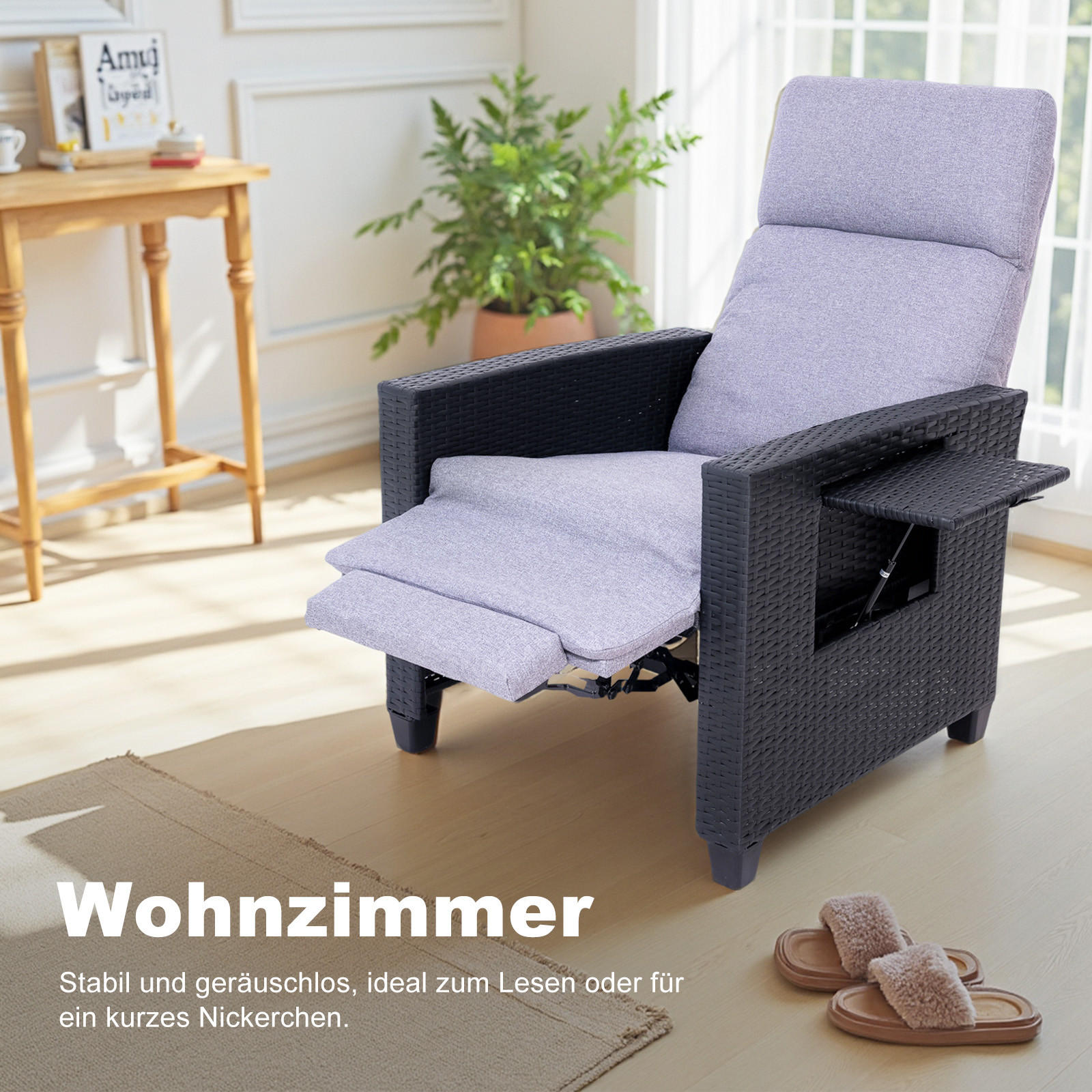 GARTEN-RELAXSESSEL-TY02 - Schwarz, Metall (77.5/112/75cm) - BELONID