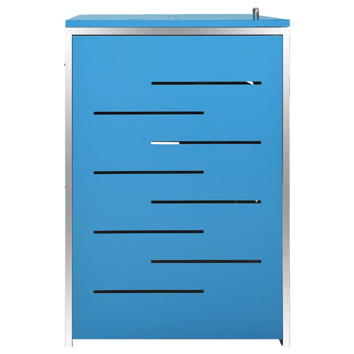 4ER Mülltonnenbox JAGU Edelstahl | Blau | 115,5x276,5x77,5cm | Für 4 Tonnen 240L - Blau, Metall (276.5/115.5/77.5cm) - DELUKE