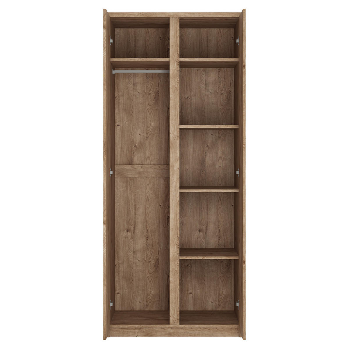 KLEIDERSCHRANK Fortaleza-129 - Braun, Holzwerkstoff (83/200/58cm) - Lomado
