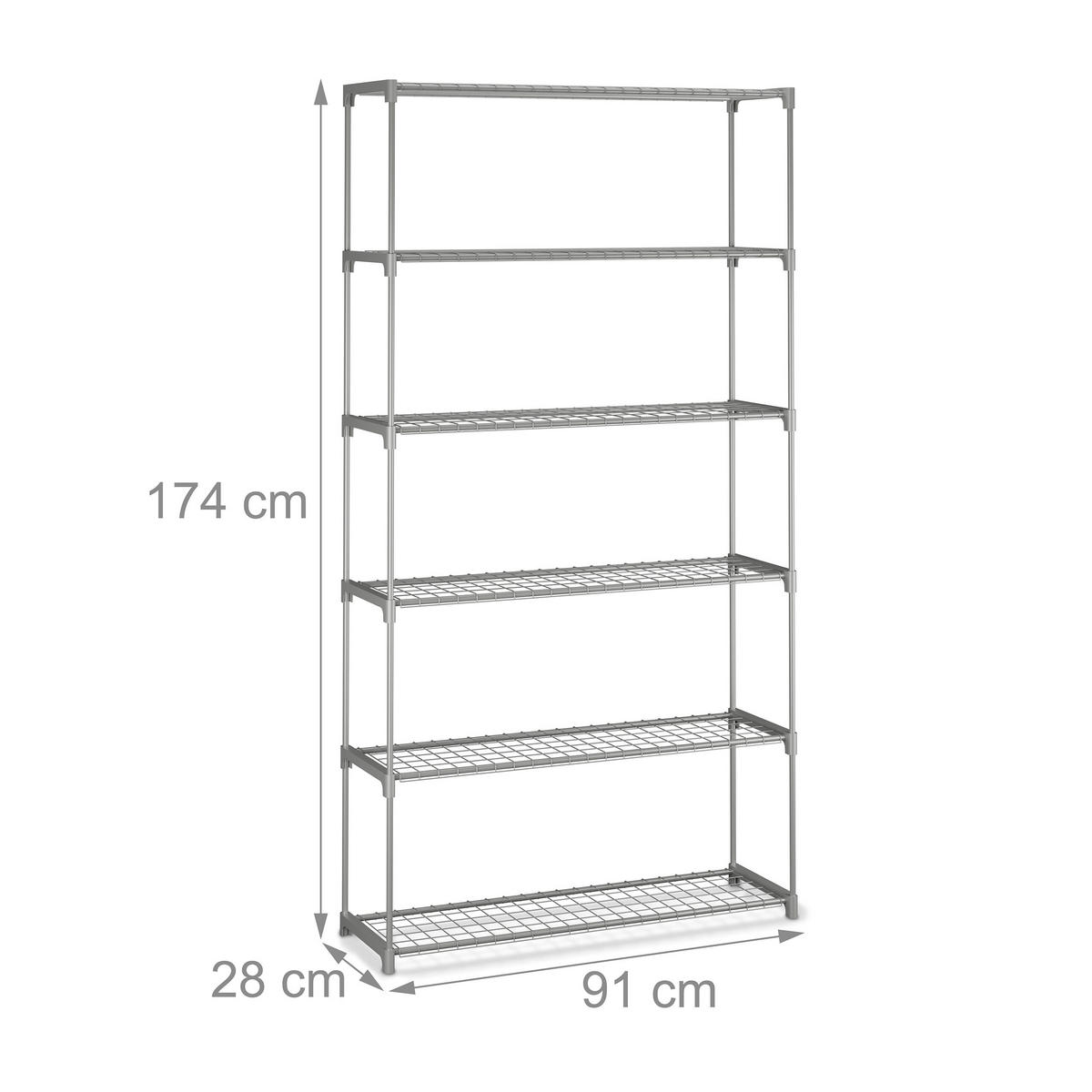 BLUMENREGAL - Grau, Kunststoff/Metall (91/174/28cm) - Relaxdays