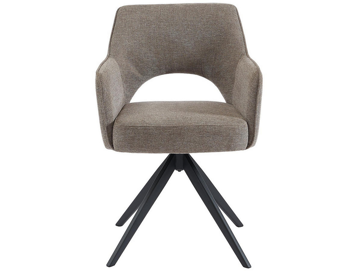 BÜROSTUHL Drehstuhl mit Armlehnen 6er-Set - Stoff & Metall - Taupe - KONYA - Braun, Textil (59/84/58cm) - Vente-Unique