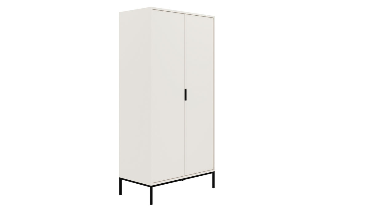 DREHTÜRENSCHRANK Austin - Schwarz/Weiß, Holzwerkstoff (55/205/100cm) - RAUMHIRSCH FURNITURE