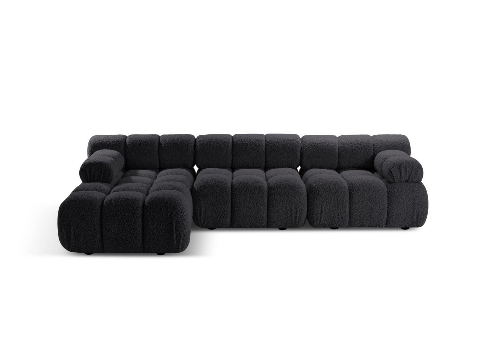 ECKSOFA modular links Bellis aus Boucle graphit 4 Sitzplätze - Graphitfarben, Textil (155/282cm) - Micadoni