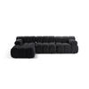 ECKSOFA modular links Bellis aus Boucle graphit 4 Sitzplätze - Graphitfarben, Textil (155/282cm) - Micadoni
