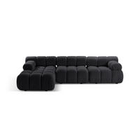 ECKSOFA modular links Bellis aus Boucle graphit 4 Sitzplätze - Graphitfarben, Textil (155/282cm) - Micadoni