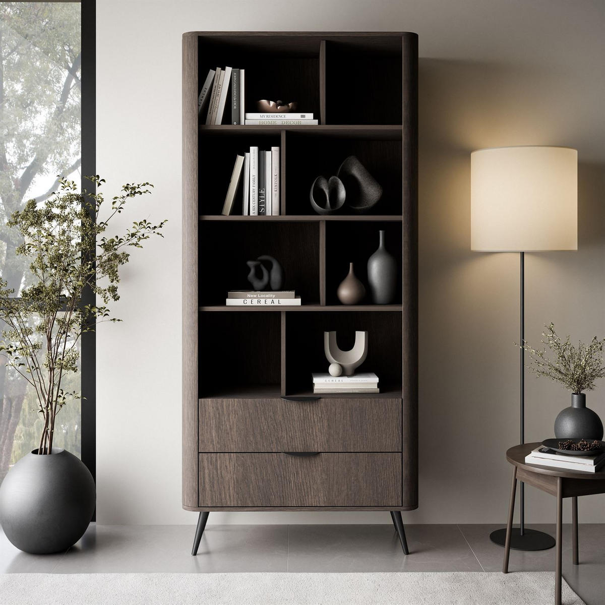 REGAL TWILIGHT mit Schubladen - Eichefarben, Holzwerkstoff (88/194/38cm) - Lookway