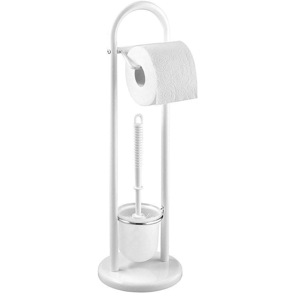 STAND-WC-GARNITUR 2-in-1 Siena White 19/19/63 cm - Weiß, Metall (19/63/19cm) - Wenko