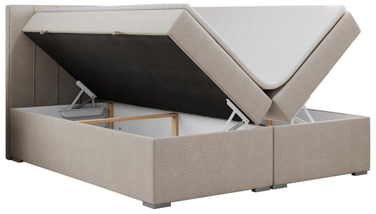 BOXBETT ALLY 120/200 Beige Struktur - H3 - Beige, Holz/Textil (120/200cm) - MKS