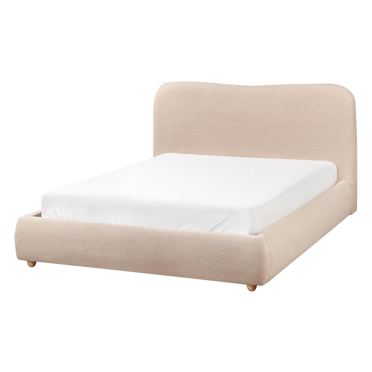 BETT mit Stauraum 140/200 cm Hellbraun Blagnac - Hellbraun/Beige, Textil (140/200cm) - Beliani