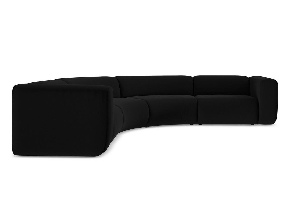 ECKSOFA Samt Stoff Schwarz - Schwarz, Kunststoff/Textil (318/318cm) - Makamii