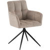 ARMLEHNENSTUHL Stoff Taupe - Taupe/Schwarz, Textil/Metall (59/87/59cm) - CLP