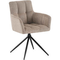 ARMLEHNENSTUHL Stoff Taupe - Taupe/Schwarz, Textil/Metall (59/87/59cm) - CLP