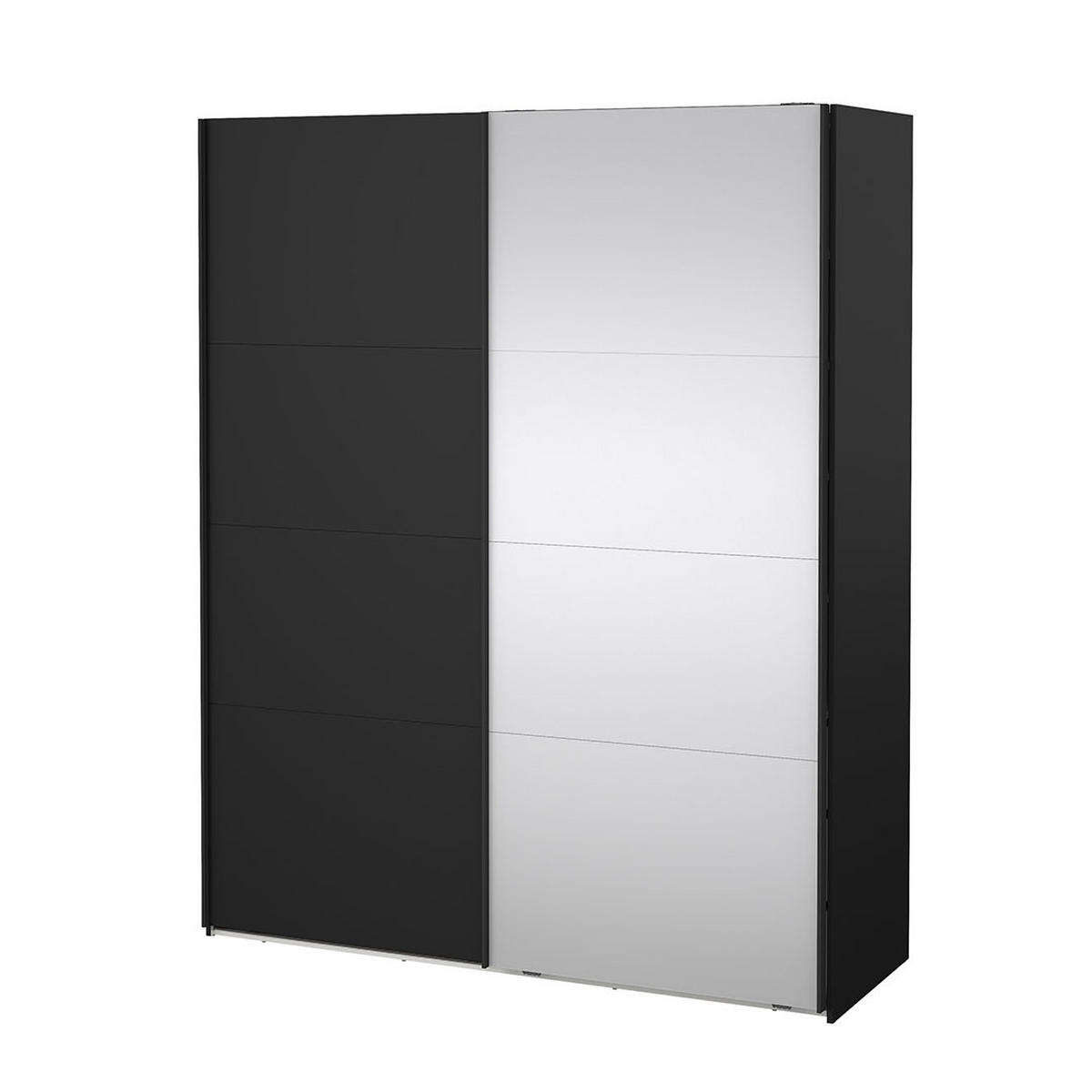 SCHIEBETÜRENSCHRANK, Catania, Schwarz, Holzwerkstoff, 179 x 67 x 221 cm - Schwarz, Holzwerkstoff (179/221/67cm) - ebuy24