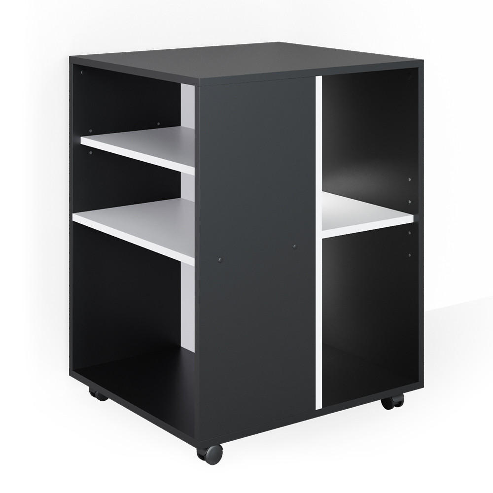 ROLLCONTAINER Anthrazit 59.4 x 52.6 cm - Anthrazit/Weiß, Holzwerkstoff (59.4/72/52.6cm) - Vicco