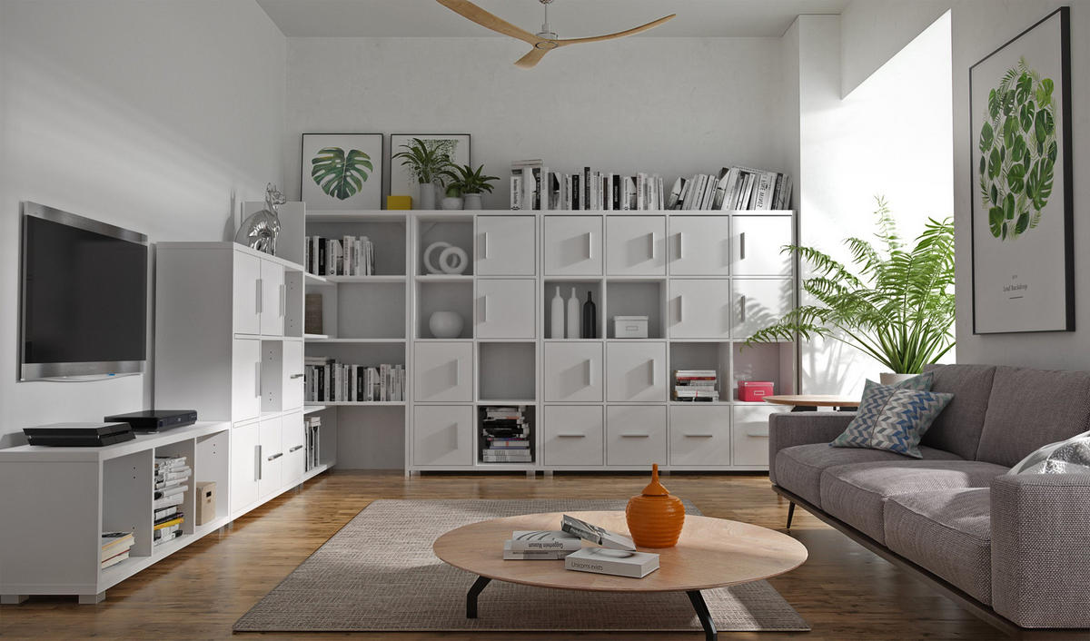 SCHUBLADE MODUS Weiß 34,6/27,5/34,6 cm - Weiß, Holzwerkstoff (34.6/34.6/27.5cm) - Matkam Möbel