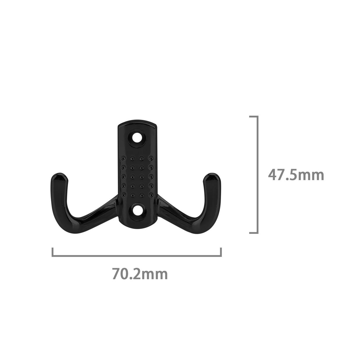 KLEIDERHAKEN 7 / 4.7 cm - Schwarz, Metall (1.69/4.7/7cm) - Intirilife