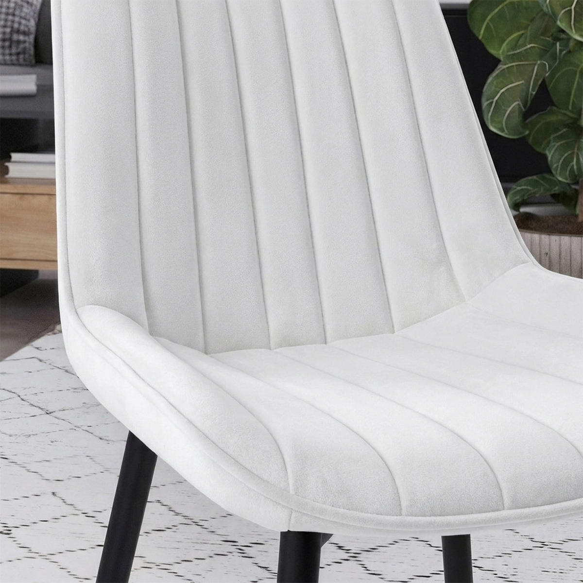 ESSZIMMERSTUHL Ravlo, Beige/Schwarz, 51 x 57 cm 4er Set - Beige/Schwarz, Textil (51/82/57cm) - Vicco