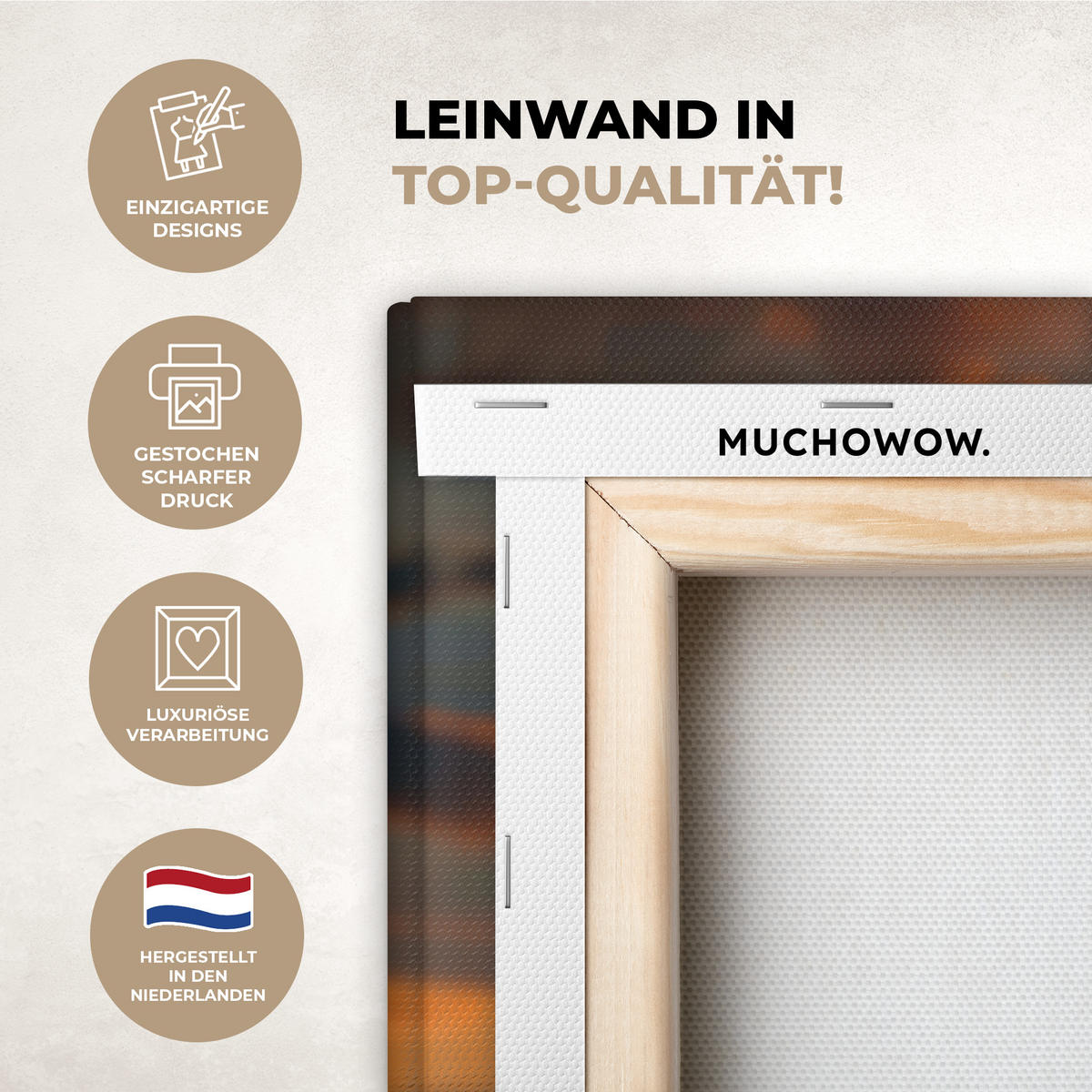 LEINWANDBILD Natur - Leopard - Tier - Sonnenuntergang - Modern Groß 140x90 cm - Orange, Textil (140/90cm) - MuchoWow