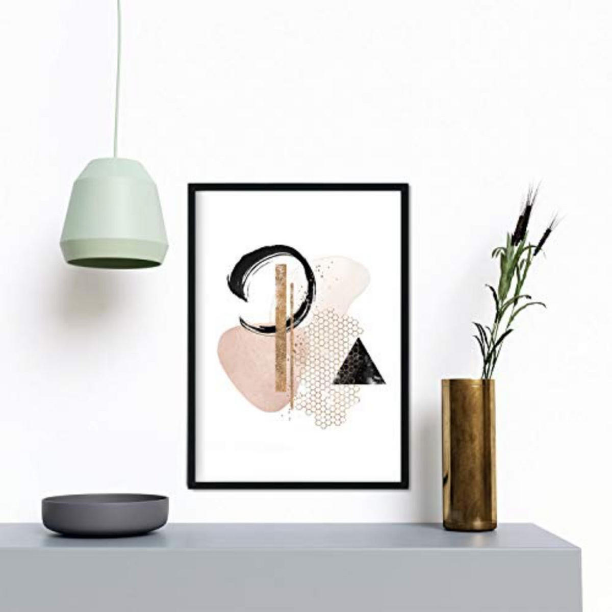 POSTER Set mit 4 Abstrakte Formen und Figuren Braun A4 Rahmenlos - Klar, Papier (29.7/3cm) - Nacnic