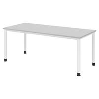 SCHREIBTISCH Serie-H 80/180/74 cm in Grau/Weiß - Weiß/Grau, Holzwerkstoff (80/180/74cm) - bümö