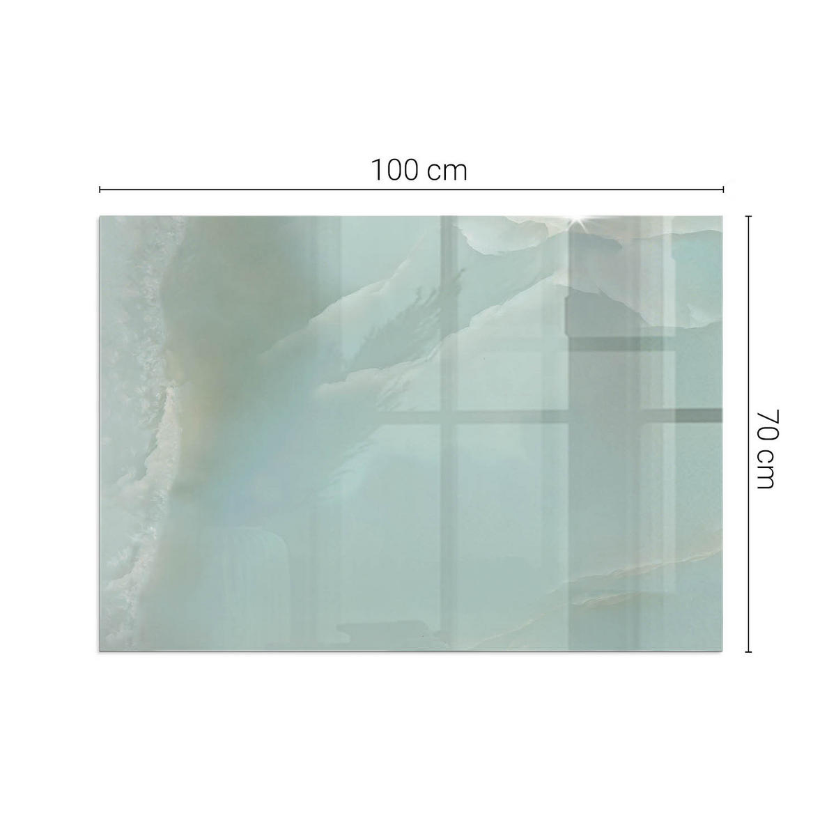 GLASPLATTE für Kamin 100x70 cm Türkis - Türkis, Glas (100/70/0.4cm) - ArtPrintCave