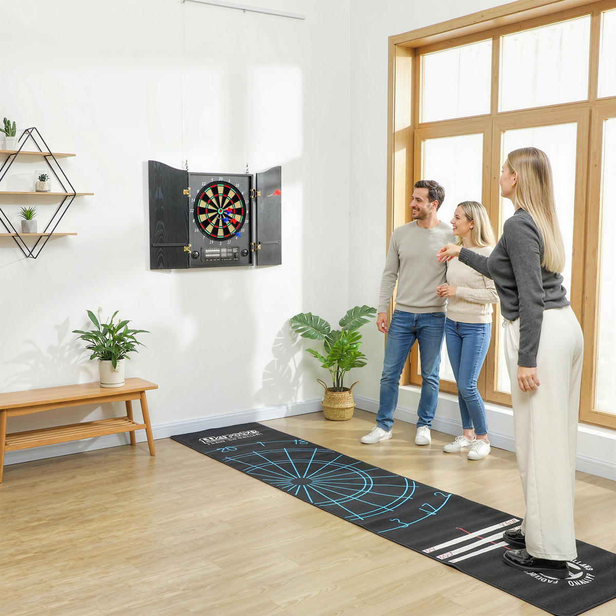 DARTSCHEIBE DE-10905 Holzoptik - Schwarz, Holzwerkstoff (65.5/96cm) - ComfortXL