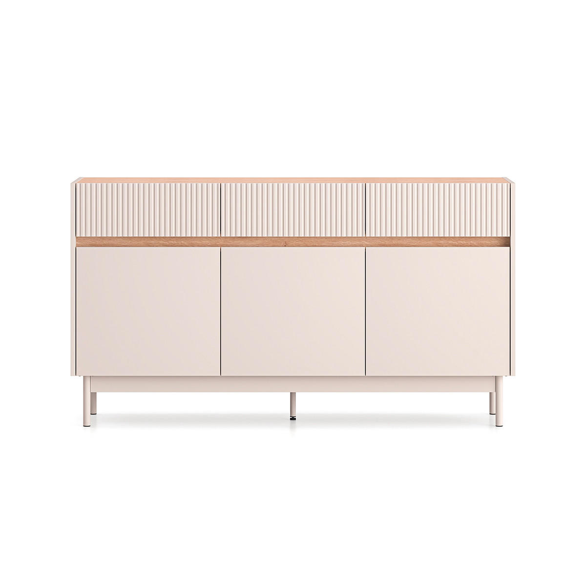 SIDEBOARD Connie Kaschmir und Holz - Beige, Holzwerkstoff (153.2/84.4/40cm) - Petits-meubles
