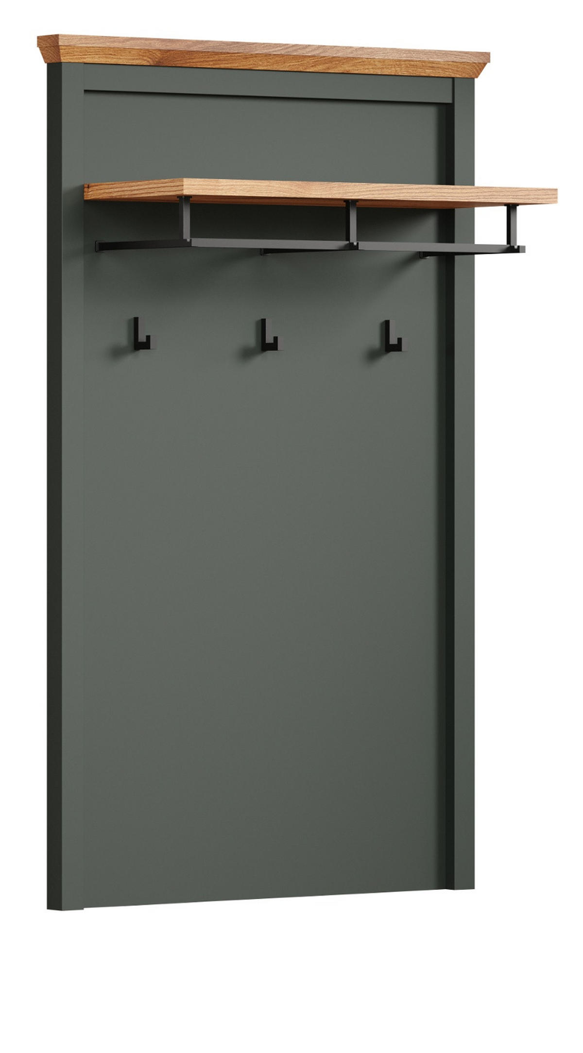 GARDEROBENPANEEL grün, Evoke Eiche 77 x 123 cm, Wandgarderobe im Landhaus-Stil - Eichefarben/Grün, Holzwerkstoff (28/123/77cm) - Top.Furn