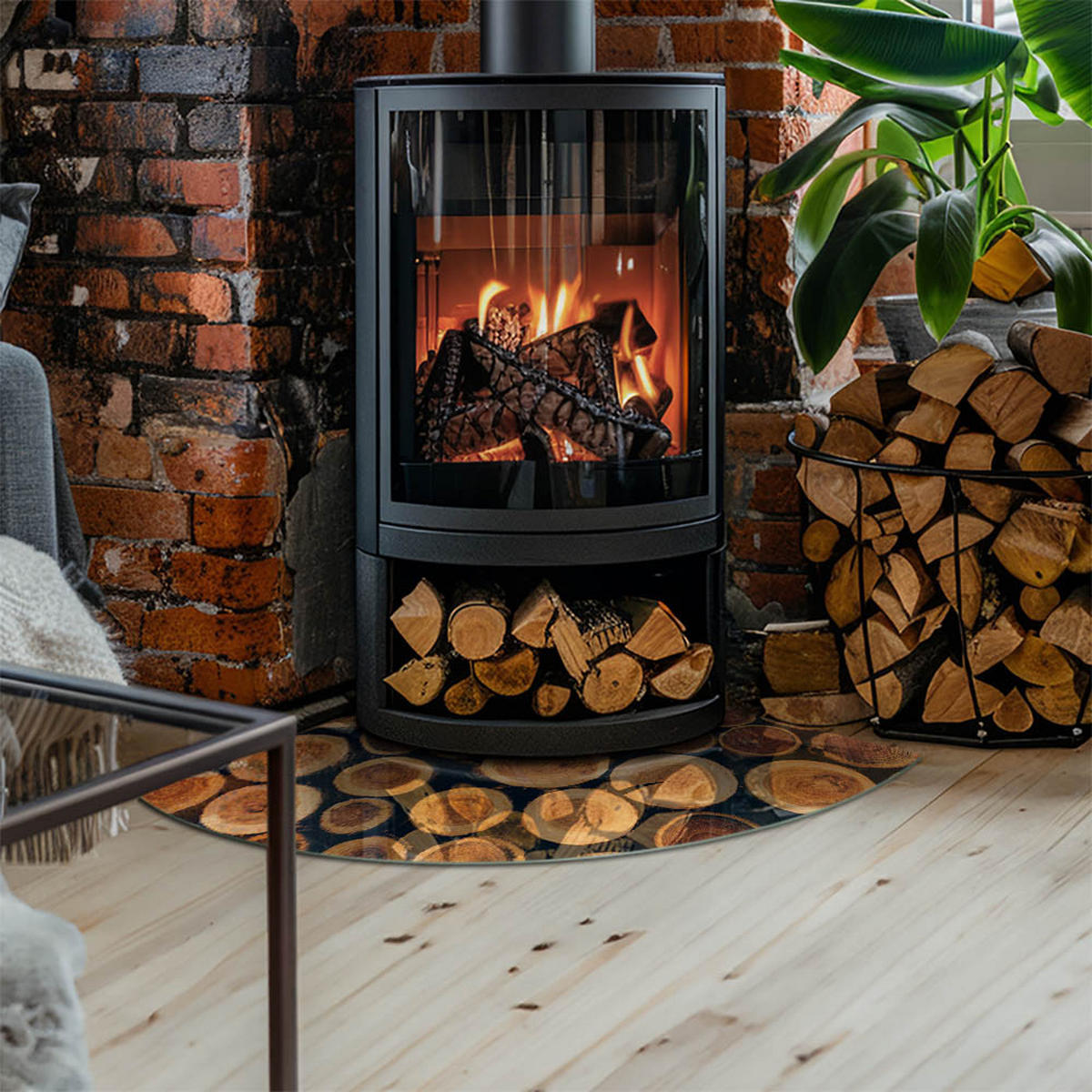 GLASPLATTE für Kamin 100x100 cm Braun - Braun, Glas (100/100/0.4cm) - ArtPrintCave