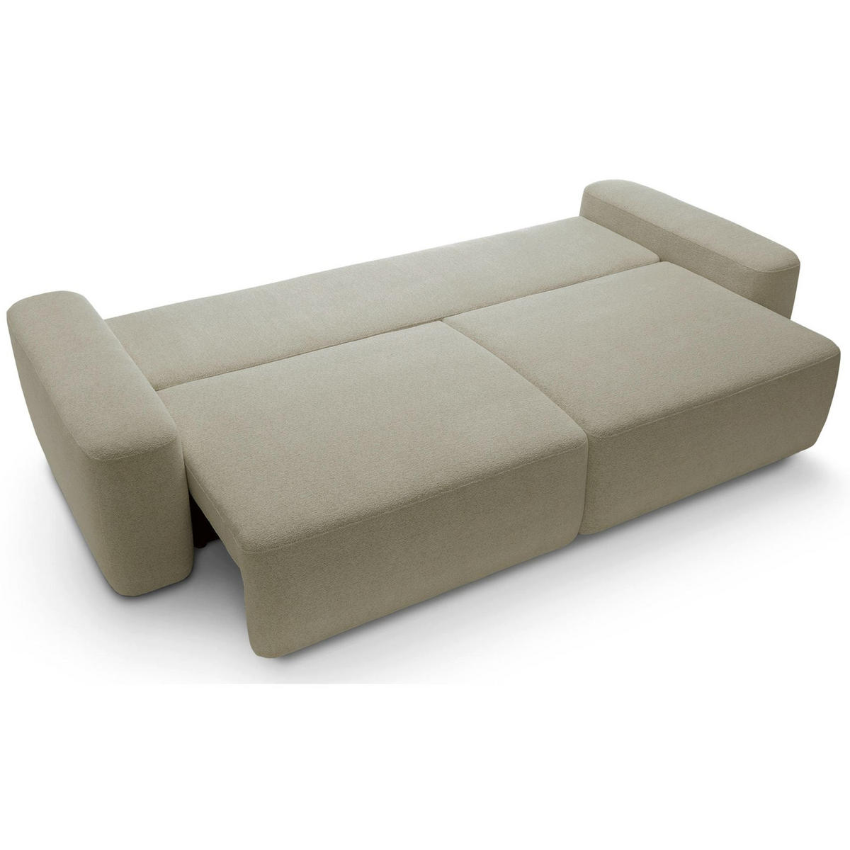 3-SITZER SOFA Baleo Beige Chenille-Bezug - Beige/Schwarz, Kunststoff/Textil (257/82/105cm) - Selsey