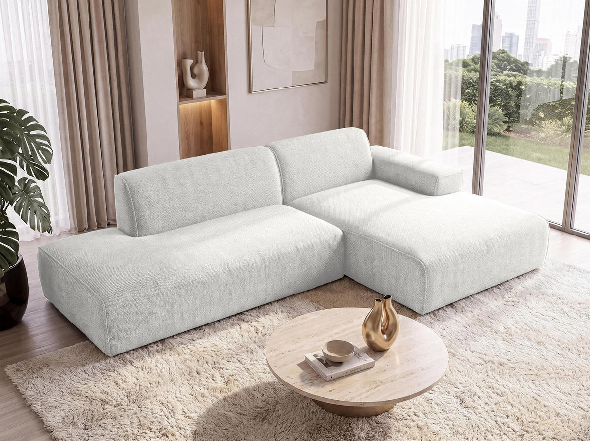 ECKSOFA L Form Didim Duo Weiß 288/162/80 cm – stilvolle kleine Eckcouch Rechts - Schwarz/Weiß, Kunststoff/Textil (162/288cm) - AX Living