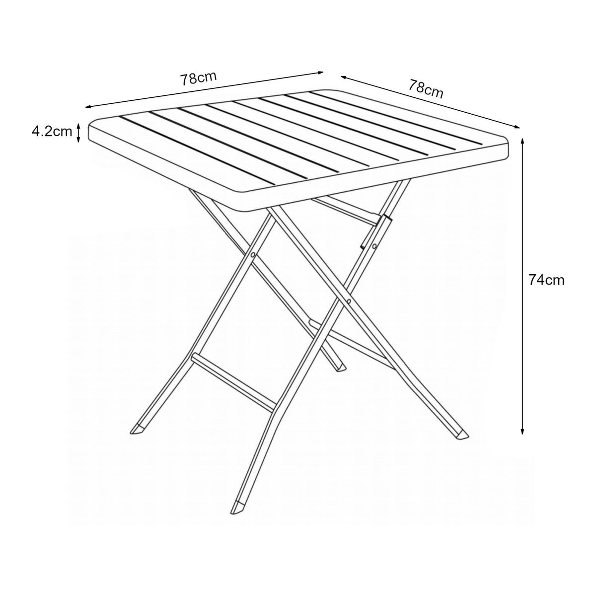KLAPPTISCH Lillestrøm - Dunkelbraun, Kunststoff/Metall (78/78/74cm) - [en.casa]