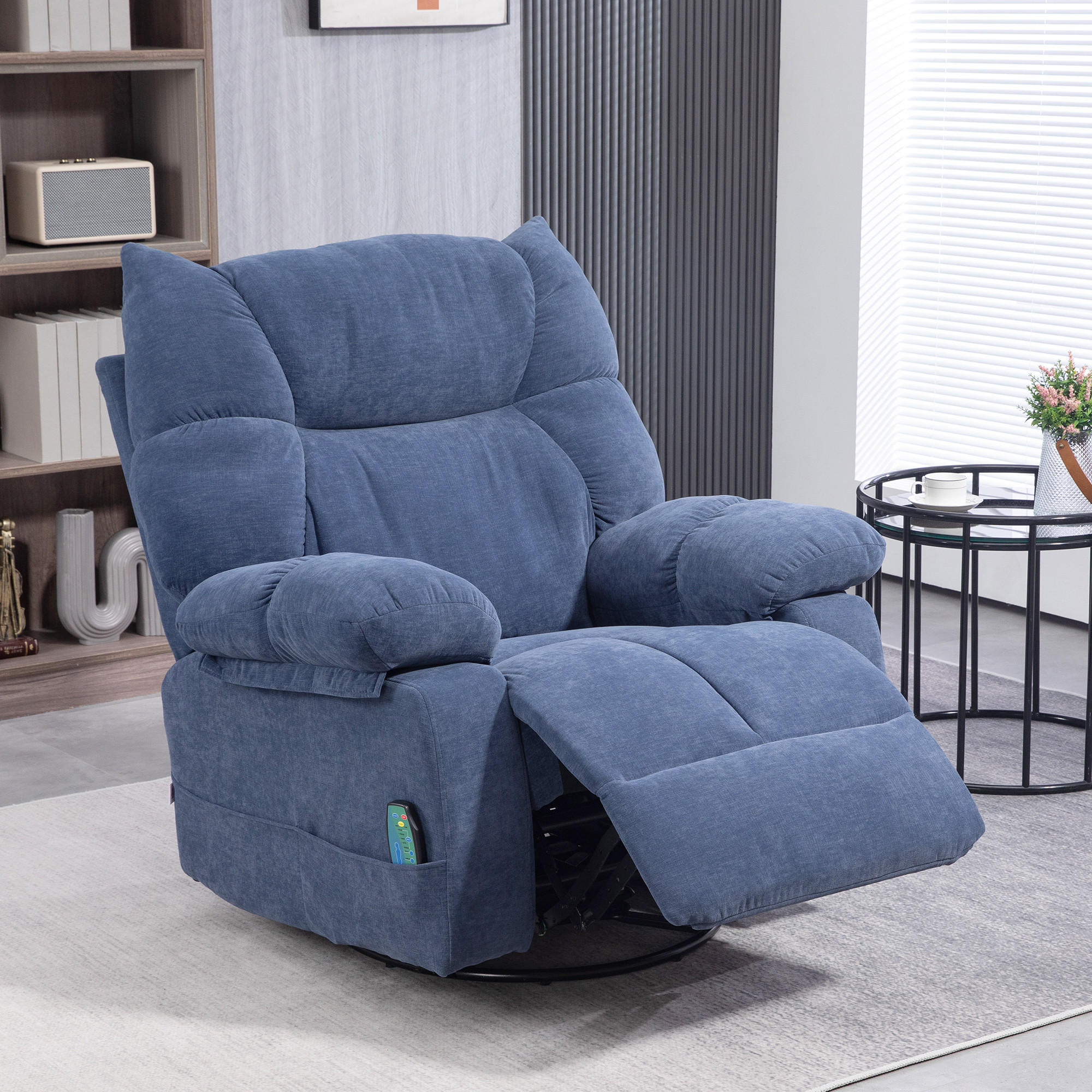 MASSAGESESSEL, Beige/Blau, Polyester, Stahl - Blau, Kunststoff (90/98/98cm) - HOMCOM