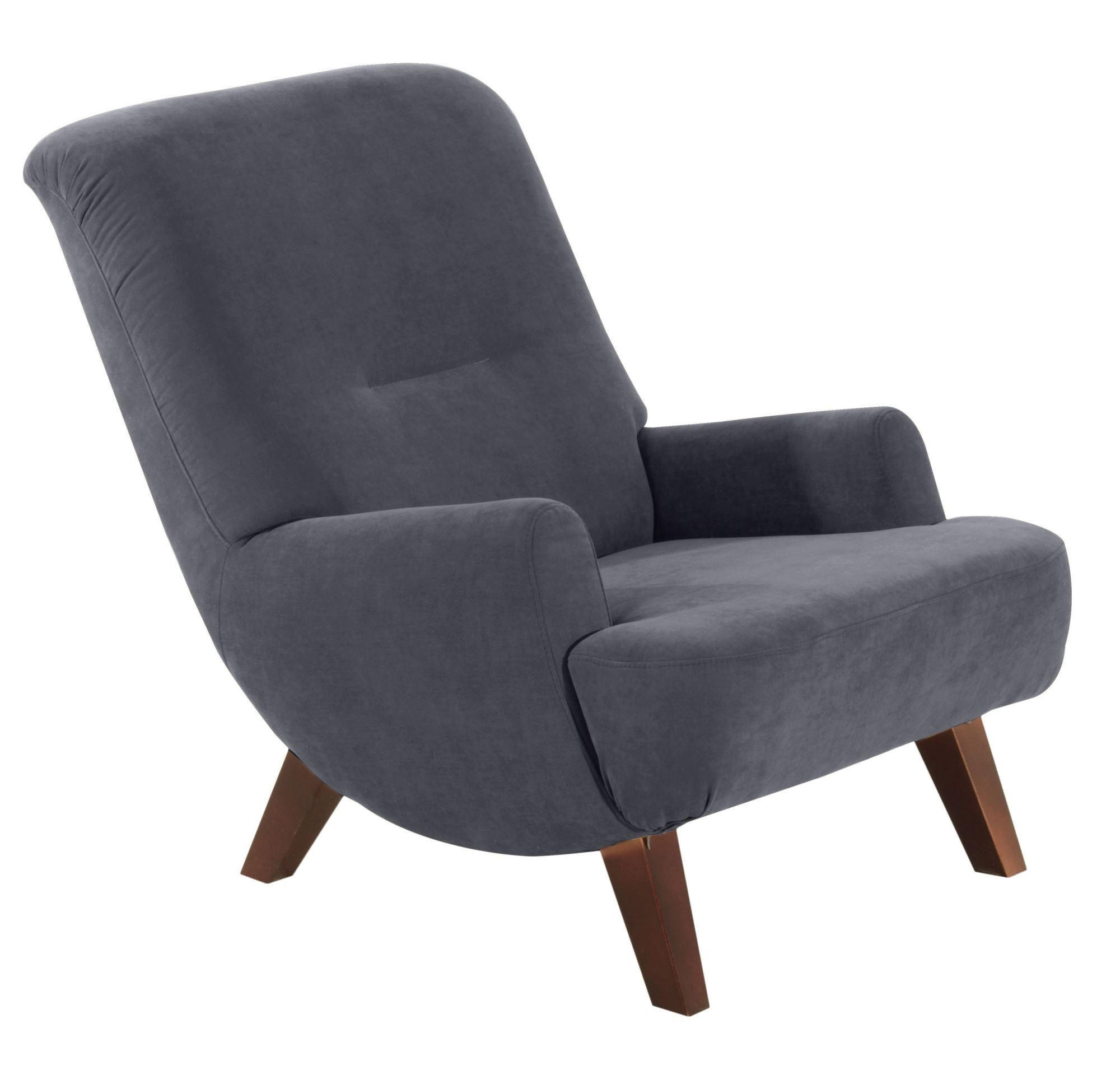 SESSEL Kajsa 71x80x101 Bezug Veloursstoff Buche nussbaum/anthrazit - Anthrazit, Kunststoff (101/80/71cm) - 58aufmkessel