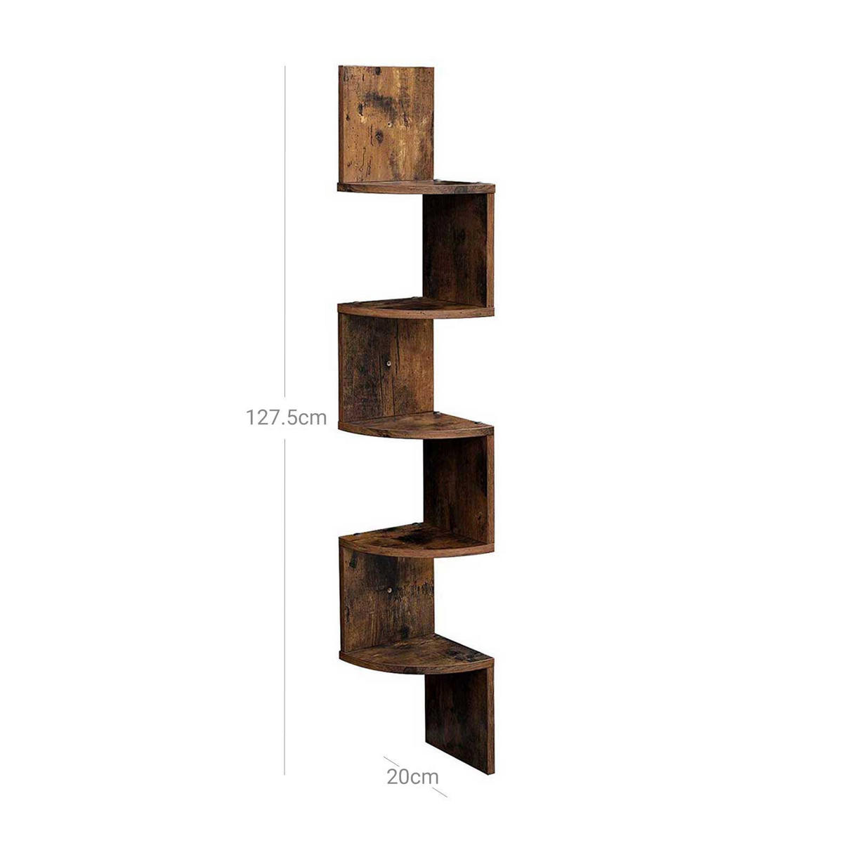 ECKREGAL - Dunkelbraun, Holzwerkstoff (20/128/20cm) - Hansiro