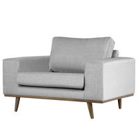 SESSEL - Eichefarben/Hellgrau, Textil (122/81/88cm) - home24