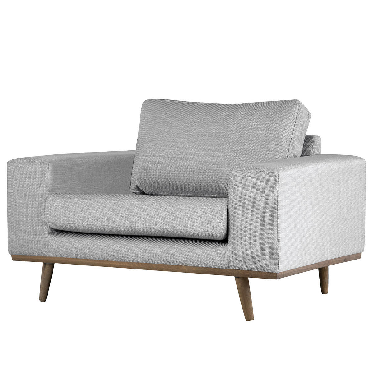 SESSEL - Eichefarben/Hellgrau, Textil (122/81/88cm) - home24